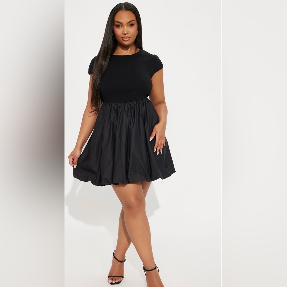 NEW! Fashion Nova Bubble Mini Black Dress - 1X